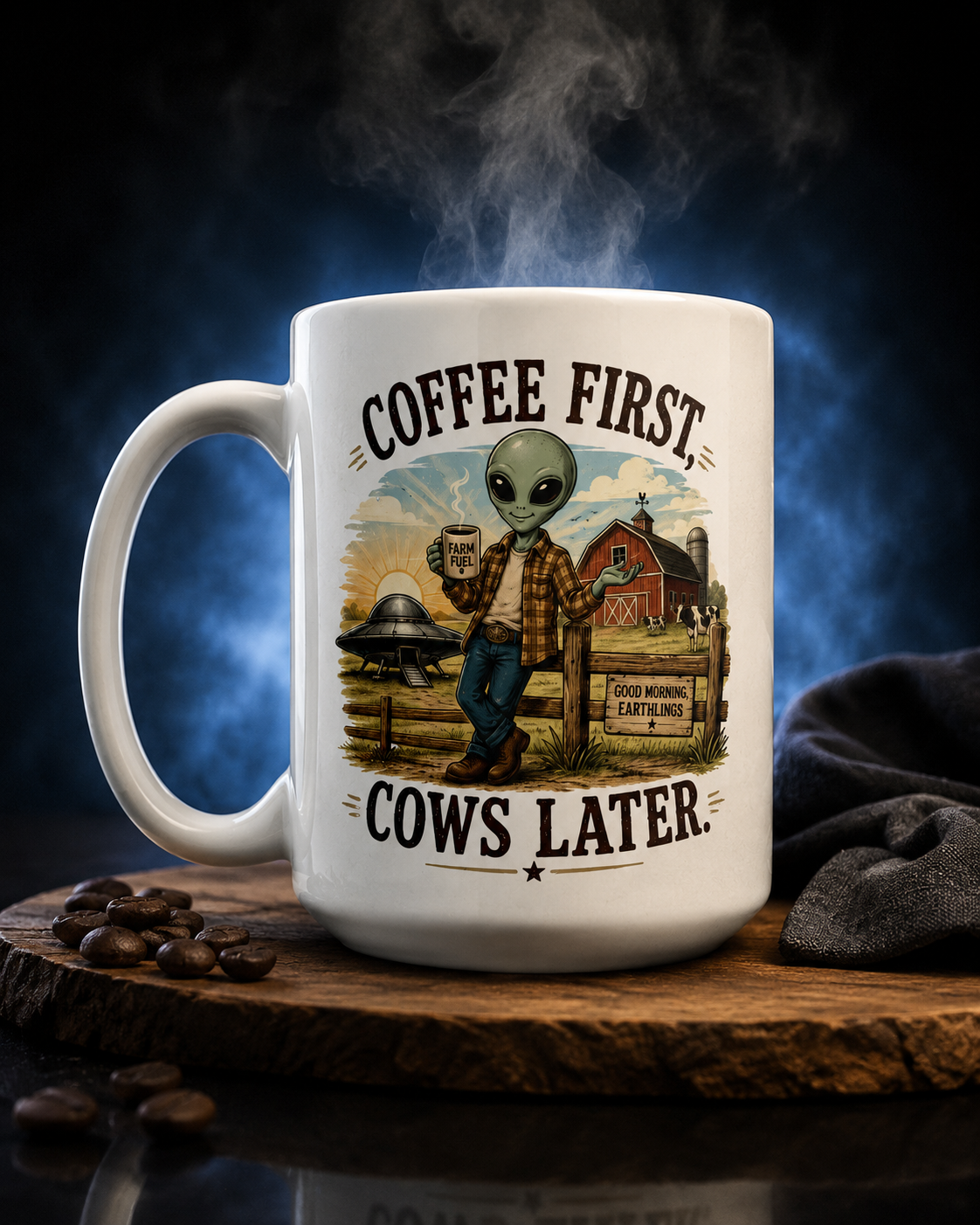Coffee First, Cows Later UFO 15oz Mug